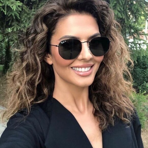 NEW Ray Ban Hexagonal Flat Lenses Black RB3548N - Picture 1 of 8
